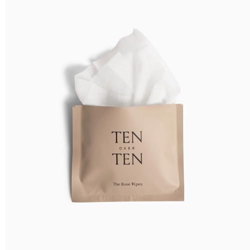 tenoverten - The Rose Wipes Acetone-Free Nail Polish Remover Cloths | Clean, Natural, Non-Toxic Nail Care (1 Box, 6 Wipes)