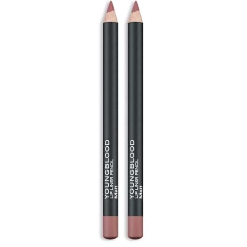 Youngblood Clean Luxury Cosmetics Lip Liner Pencil, Malt | Long Lasting Creamy Matte Lip Liner Pencil | Cruelty Free, Paraben Free, Gluten Free, Vegan (Pack of 2)