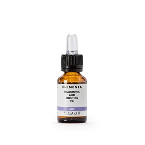 Bioearth Elementa, AGE Face Serum with 2% Hyaluronic Acid and Organic Aloe Vera, Moisturising and Firming, Made in Italy, Vegan, AIAB certification - 15ml Pack