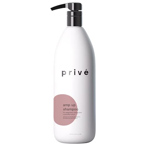 Priv? Amp Up Volumizing Shampoo for Fine, Thin Hair - Lightweight, Sulfate-Free Hair Shampoo for Women & Men - Adds Body, Lift & Shine and Refreshes Scalp - Formulated with Bamboo & Acai (33.8 oz)