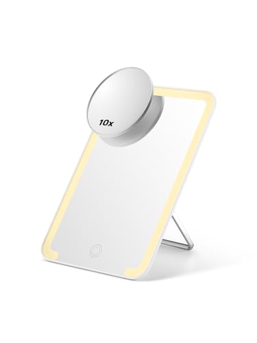 OMIRO Lighted Makeup Mirror 10X Magnifying - 8" Desk Mirror