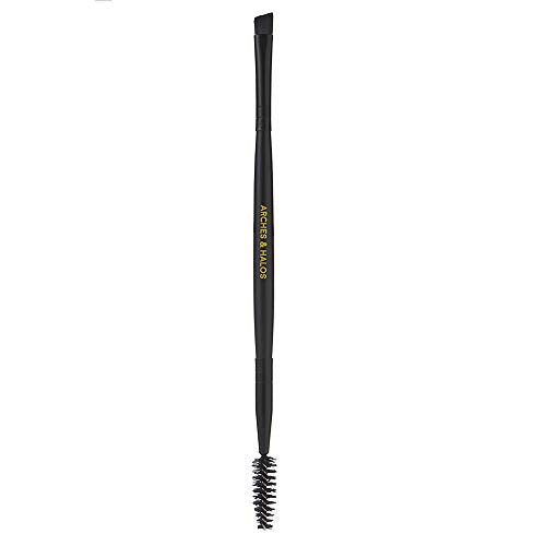 Arches & Halos Brow Shaping Set - Dual Ended Brush With Luxury Brow Powder In Charcoal - Define, Brush And Blend Brows - Easily Fill, Sculpt Full Eyebrows - Vegan, Cruelty Free Makeup - 2 Pc