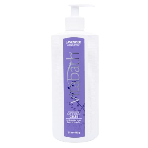 Vitabath Lavender Chamomile Moisturizing Bath & Shower Gel Wash Calming & Hydrating Botanical Skin-Softening Skincare, Body Cleanser & Foaming Gelee - 21 oz