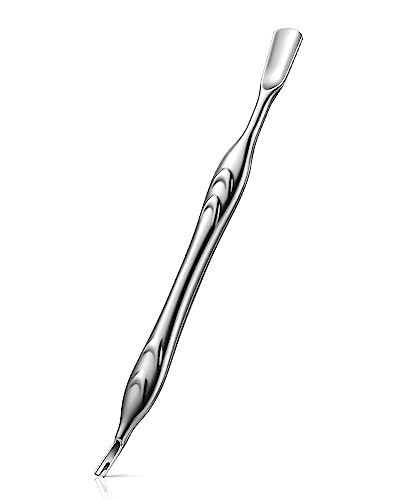 FERYES 2-in-1 Stainless Steel Cuticle Pusher & Trimmer Tool - Silver