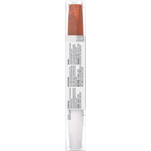 MAYBELLINE Super Stay 24 2-step Long Lasting Liquid Lipstick and Lip Balm, 910 Copper Glisten, 1 count