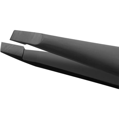 ZWILLING Tweezer (slanted tip, removal of eyebrow hair and splinters, extended handle width, hypoallergenic), Premium, Black, 4 inch