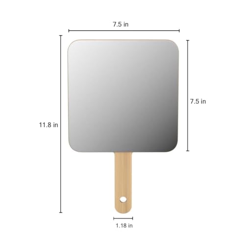 TOF&HAMY Wood Handheld Makeup Mirror 19x19cm