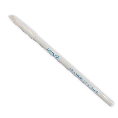 Flowery 4-in-1 White Nail Pencil - Under Nail Whitener & Cuticle Pusher