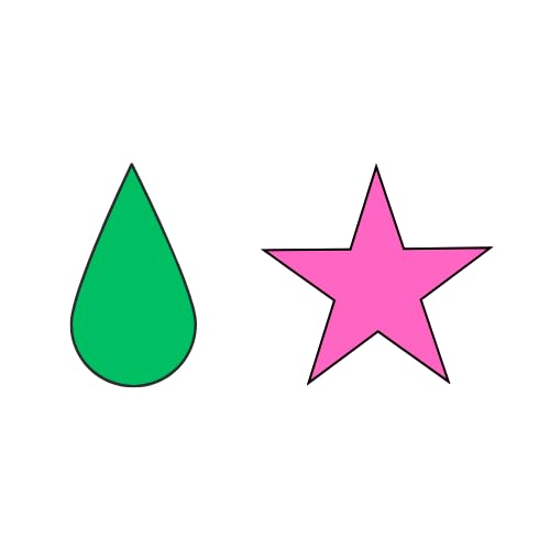 Hisoka Temporary Tattoo, 2-Pack Pink Star & Green Teardrop