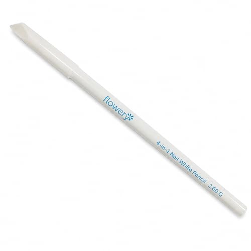 Flowery 4-in-1 White Nail Pencil - Under Nail Whitener & Cuticle Pusher