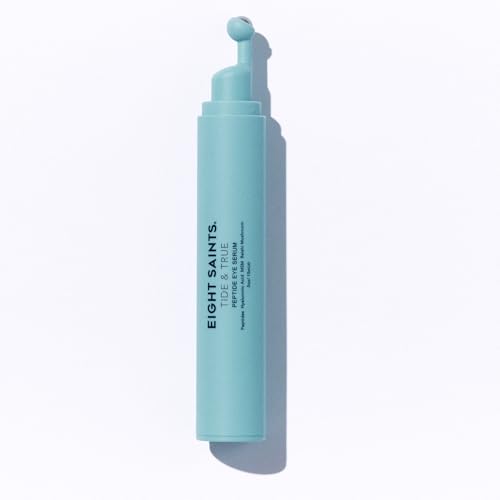 Eight Saints Tide & True Peptide Eye Serum for Puffiness & Wrinkles, Under Eye Roller Ball Treatment for Dark Circles & Fine Lines, Natural & Organic Eye Cream, 0.5 fl oz