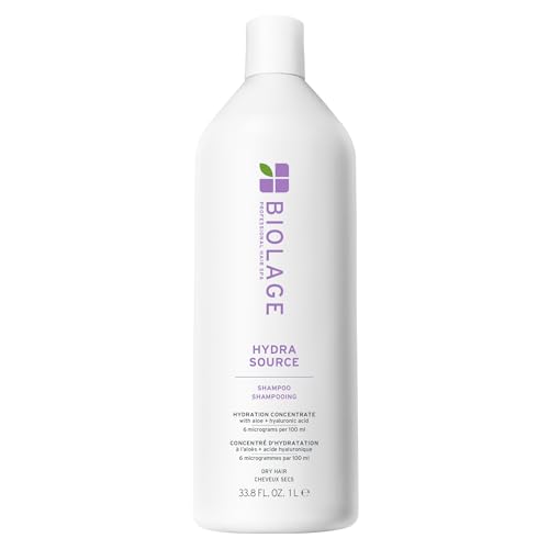 Biolage Hydra Source Shampoo - Softens, Moisturizes & Adds Shine, For Dry Hair, Infused with Micro-Filtered Aloe Vera & Fermented Hyaluronic Acid, Vegan & Paraben-Free