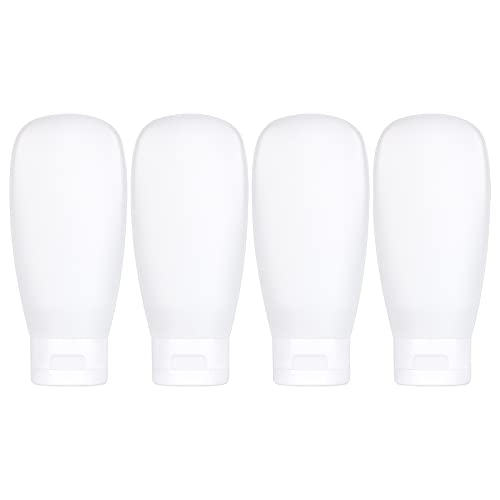 White 60ml TSA Approved Travel Bottles Set Leakproof Refillable Toiletry Containers