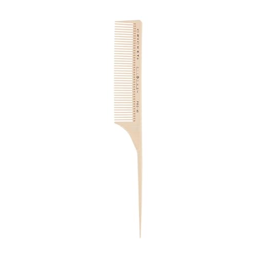 Cricket Silkomb Pro-60 Medium Tooth Rattail Comb ? Japanese-Made, Silicone-Injected Design with Seamless Teeth for Precision Sectioning, Teasing, Lifting, and Professional Styling