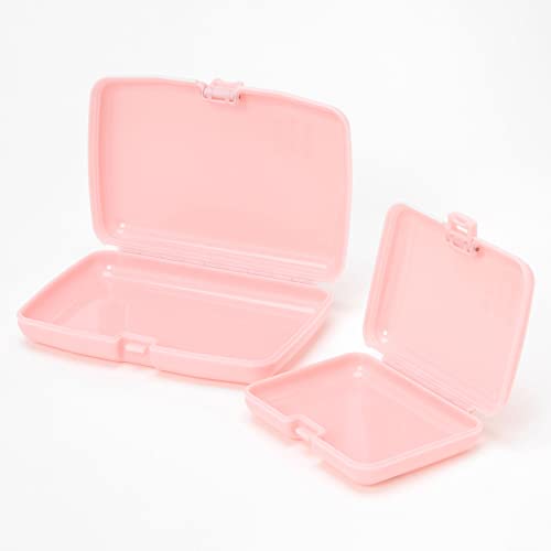 Claire's Caboodles Makeup Case Small - Duo Travel Cosmetic Purse Caboodle for Girls Organizer Storage Box Hard Cases - (Case 1-6x4x1) (Case 2-4x3x1) 2 Pack Pink