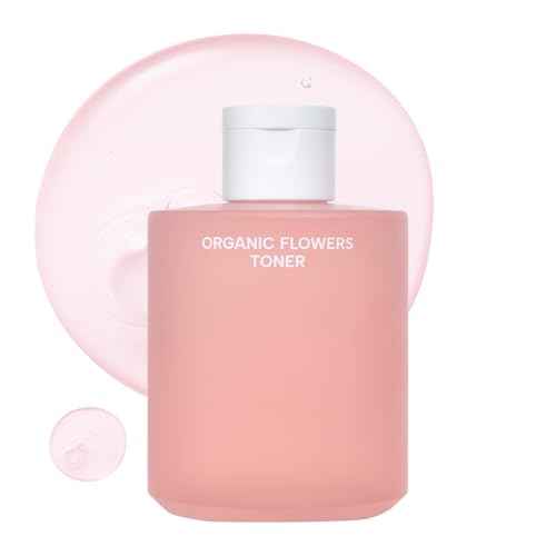 Whamisa Organic Flowers Toner Deep Rich, 97.4% Organic, Facial Toner, Essence, Damask Rose Flower Oil, Waterless Formula, Hydrating, Moisturizing (200ml)