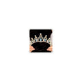 Baroque Pearl Crystal Bridal Tiara Crown in Gold (Variation: Gold-light blue) for Weddings & Prom