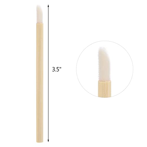 200pcs Bamboo Disposable Lip Brushes - Lipstick Applicator Wands