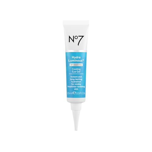 No7 HydraLuminous+ Cooling Under Eye Gel - Hydrating Eye Gel to Smooth Dry, Fine Lines with Hyaluronic Acid & Vitamin B3 Niacinamide - Reveals Visibly Healthier-Looking Skin (0.5 Fl Oz)