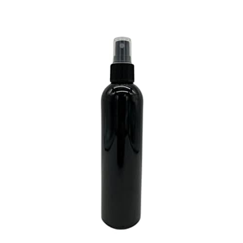 Natural Farms 8 oz Black Cosmo Plastic Spray Bottles -8 Pack Empty Spray Bottle Refillable - BPA Free - Essential Oils - Aromatherapy | Black Fine Mist Sprayers with Dust Caps - Made in the USA