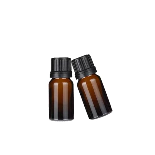 24 Pack 10ml Amber Glass Essential Oil Bottles with Dropper