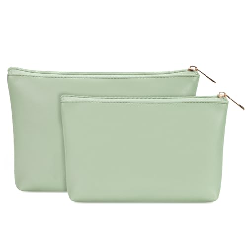 Wandering Nature Makeup Bag Set - 2 Pack Vegan Leather Pouches