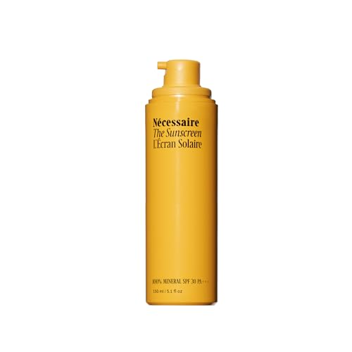 N?cessaire The Mineral Sunscreen SPF 30 PA+++. For The Body. Broad Spectrum. Zinc Oxide, Hyaluronic Acid, Niacinamide. Hydrate. Protect Against Sun Damage + Premature Aging. Dermatologist-Tested 5.1oz