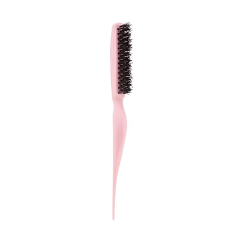 Cricket Amped Up Rubberized Teasing Hair Brush - Smoothing & Teasing Brush for Stylists, Women & Men - Styling & Sectioning - Ideal for Edge Styling, Nylon/Boar Bristles - Blush