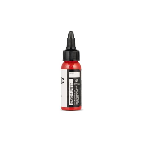 Dynamic Color Fire Red Professional Tattoo Ink - 1 oz Vegan Formula