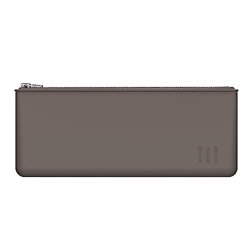 FERYES Silicone Makeup Brush Bag ? Elegant Cosmetic Brushes Pouch Bag with YKK Zipper, Travel Makeup Tools Organizer Bag -Light Brown