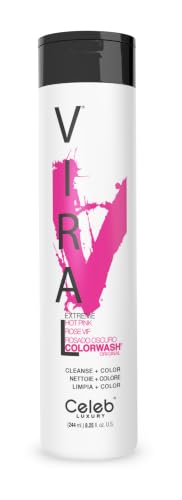 Celeb Luxury Colorwash Hot Pink Color Depositing Shampoo - Vegan Hair Dye & Bond Rebuilder