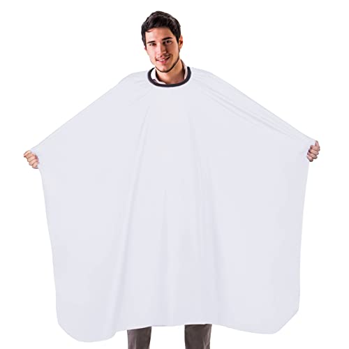 YELEGAI Professional Salon Hair Cutting Cape,56x63 inches Large Hairdresser Cape for Haircut,Coloring,Makeup,Styling and More,(White)