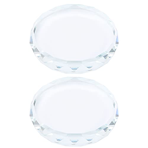 2Pcs Glass Nail Art Palette - Mixed Color Mixing Board
