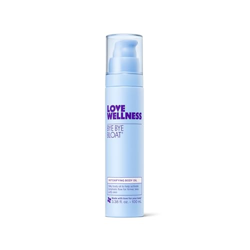 Love Wellness Bye Bye Bloat Detoxifying Body Oil | Lymphatic Drainage Oil to Hydrate, Depuff & Awaken Skin | Reduce Swelling Massage Oil for Women with Peppermint, Grapefruit & Rosemary Oil |100 mL