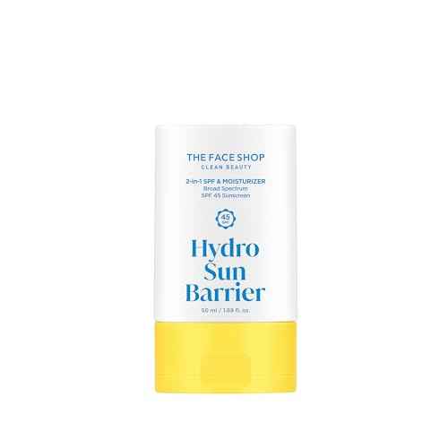 THE FACE SHOP Hydro Sun Barrier Moisturizer SPF 45, Daily Hydrating Facial Sunscreen & Moisturizer, for Oily Skin, Formulated with Calendula & Niacinamide, No White Cast, 1.69 Fl. Oz.
