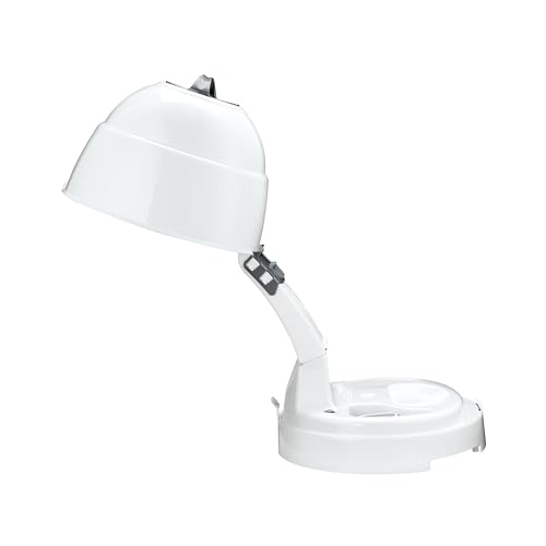 Conair Pro Style Bonnet Hair Dryer, 2 Heat Settings, Adjustable Height, Extra-Large Hood Size, 1875W Pro Style Bonnet Ionic Hair Dryer for Women, White