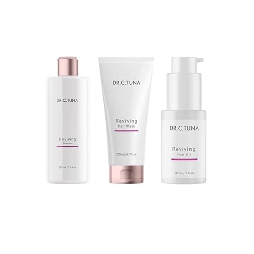 FARMASi 3 Pack Dr. C. Tuna Reviving Shampoo & Hair Mask & Hair Oil Gift Set, Complete Nourishing & Strengthening Hair Care Routine