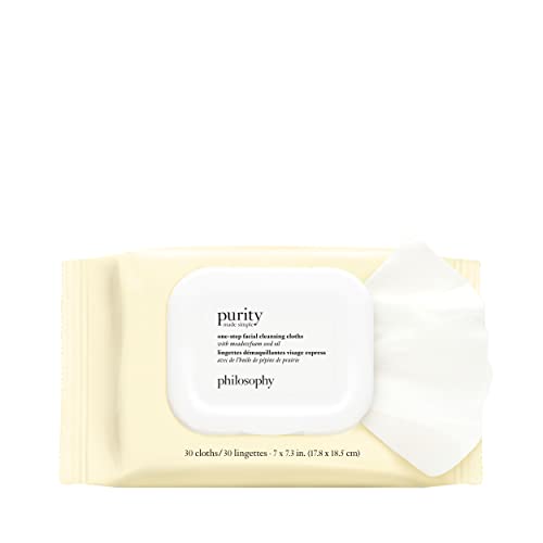 Philosophy Purity Made Simple One-Step Facial Cleansing Cloths – Makeup & Oil Remover Wipes