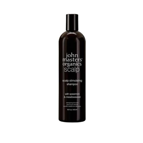 John Masters Organics Scalp Stimulating Shampoo 16 oz | Organic Spearmint & Meadowsweet | 70% Organic Ingredients | Clarifying Shampoo | Improve Scalp Health | Sulfate-free, 16 Fl Oz