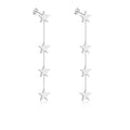 Iridescent Star Dangle Earrings - Long Tassel Fringe Jewelry