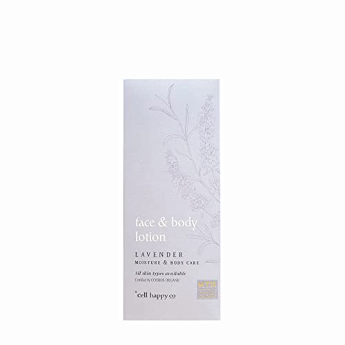 cell happy co Lavender Face & Body Lotion, COSMOS organic certifed, Organic French Lavender Flower Water and Oil, 5 kinds of herbal extract, Sensitive & Trouble skin (10.1 floz)
