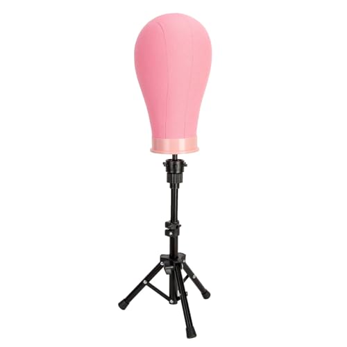 Canvas Wig Head Mannequin with Stand & T-Pins