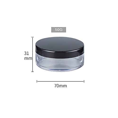 2-Pack 50g Plastic Powder Containers | Travel Makeup Jars