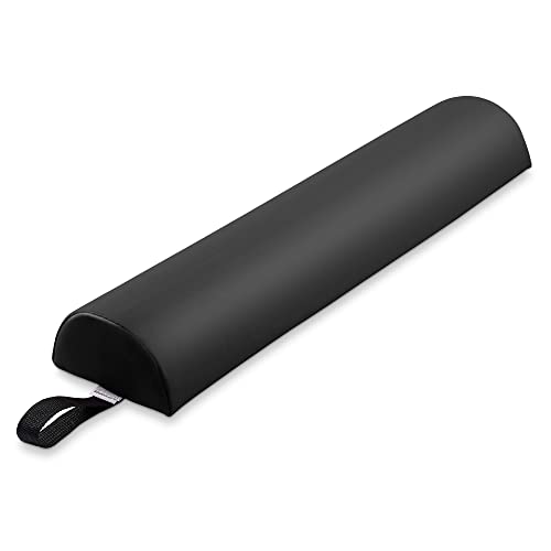Saloniture Half Round Massage Table Bolster Pillow, 26 x 6 x 3 Inch - Black