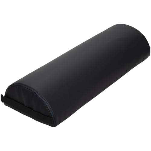 Jumbo Half-Round Massage Bolster Pillow - Stain & Oil Resistant, Black