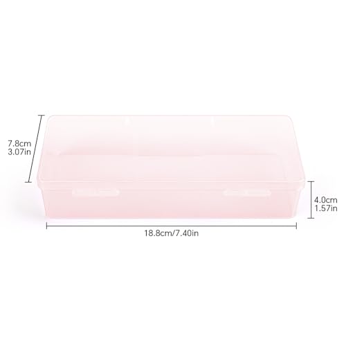 Transparent Nail Art Storage Box with Pink Flip Lid