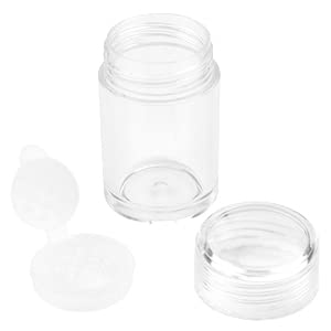 6x 10g Clear Loose Powder Jars with Sifter - Refillable
