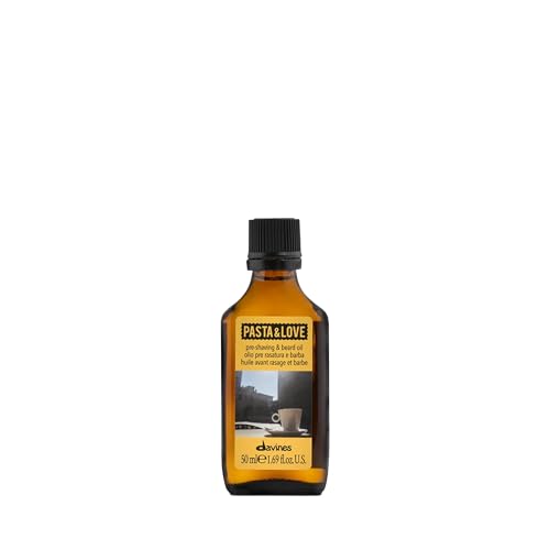 Davines Pasta & Love Pre-Shaving & Beard Oil, Multifunctional Grooming Oil - Softens Coarse Beards & Preps Skin for Shaving - Moisturizing & Non-Greasy, 1.69 Fl Oz