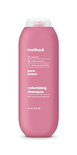 Method Volumizing Shampoo, Pure Peace with Rose, Peony, and Pink Sea Salt Scent Notes, Paraben and Sulfate Free, 14 oz (Pack of 1)