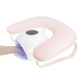 Manicure Arm Rest for Nails Tech, Cleanable Leather Nail Arm Rest Stand, U Shaped Hand Rest Pillow for Acrylic Nail Salon Home Use, Aluminum Alloy Bracket(Pink£©